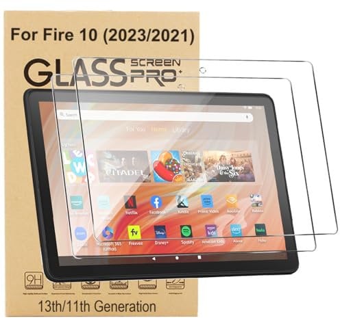 Ytuomzi Schutzfolie für 10,1 Zoll Tablet 2023 & 2021 Modell, gehärtetes Glas, Displayschutz für 10 Pl/Kinder, kratzfest, High Definition, Härtegrad 9H, 2 Stück
