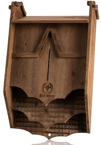 VIREESR Fledermaushäuser aus Holz für den Außenbereich, große Zweikammer-Box, perfekt entworfen, um Fledermäuse anzulocken – langlebig und einfach aufzuhängen (Fledermaushaus Ⅱ Braun)