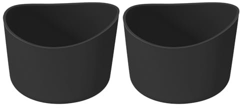 sourcing map 2 manicotti protettivi in silicone antiscivolo per bottiglie d'acqua da 12-24 once, 6,5 cm, accessori per tazze di forma irregolare, colore nero