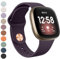 Oumida Silikon Armband für Fitbit Versa 3/4 und Sense/Sense 2 - Sport Ersatz Uhrenarmband für Damen und Herren, Dunkle Kirsche