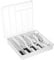Lifewit Organizador Cubiertos para Cajon Tapa, Caja de Cubiertos para cajón de Cocina, Organizador de cajón de plástico para Cuchillos, Tenedores, cucharas, Bandeja con 6 Compartimentos, Blanco