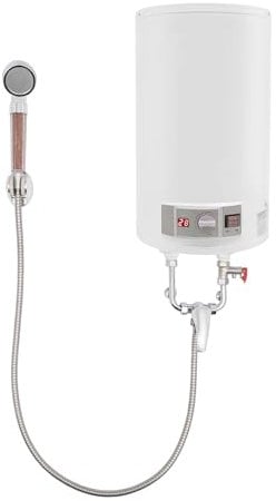 2000W Elektronischer Durchlauferhitzer, 220V Warmwasserbereiter Wandhängend mit Bad Dusche Kit, 35L Tank-Wassererhitzer mit LED Temperaturanzeige 25-77℃ für Küche und Badezimmer