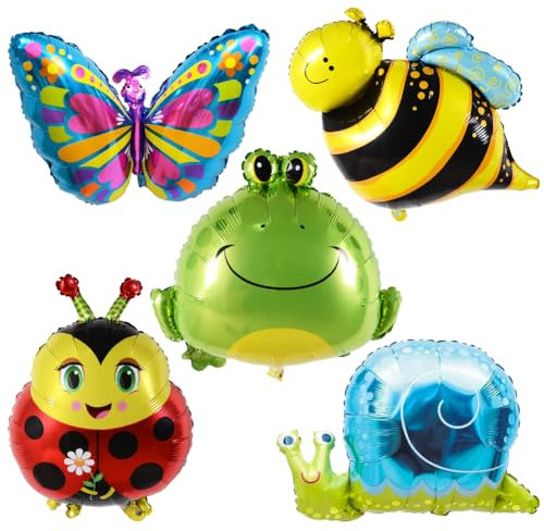 5pcs Animal Balloons, Schmetterling Luftballon, Foil Helium Balloons, Decoration for Birthday & Party, Many Colourful Animals, Tiere Luftballons Set für Kinder Geburtstag Party Dekoration Geschenk