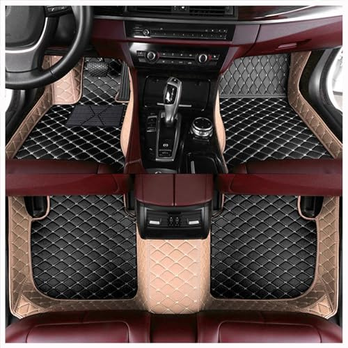 GDDUOYUE Automatten Nach Maß-Auto FußMatten Befestigung-MaßGeschneiderte FußMatten Je Nach Fahrzeugmodell, Perfekte Passform,Black Rice Combination