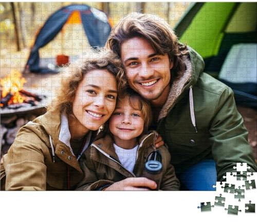 UM UPMALL Custom Puzzle Personalised Puzzles 35/70/120/200/300/500/520/1000 Pieces from Photos, Customized Picture Puzzle for Adult, Family, Birthday, Wedding, Graduation, Gift