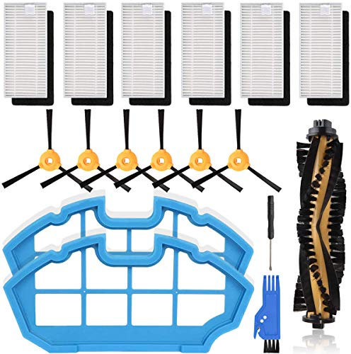 EATBALE Zubehör Ersatz für EcoVacs DEEBOT N79 N79S DN622 500 N79w N79se N79T Roboterstaubsauger, mit 6 Seitenbürsten 6 filtern 1 Hauptbürsten 2 Primärfilter