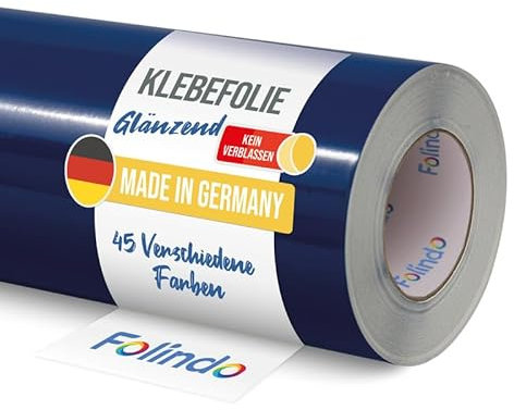 FOLINDO Möbelfolie selbstklebend 621 051 Enzianblau Glanz Vinyl 5m x 31,5 cm Klebefolie Möbel, Klebefolie Küche, Möbelfolie, Folie für Möbel, Möbelfolie selbstklebende Folie, Küchenfolie selbstklebend