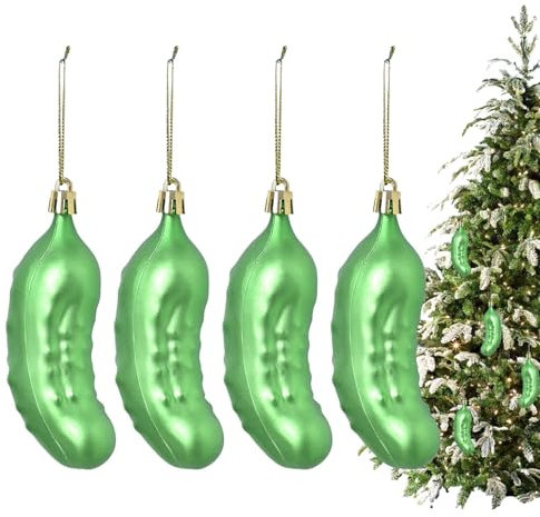 Pickle-Weihnachtsschmuck,Weihnachtsschmuck Pickle,Gurken-Weihnachtsbaum-| Grüne Weihnachtsation, Weihnachtsgurke-Ornament, traditionelle für den Weihnachtsbaum, Heimation