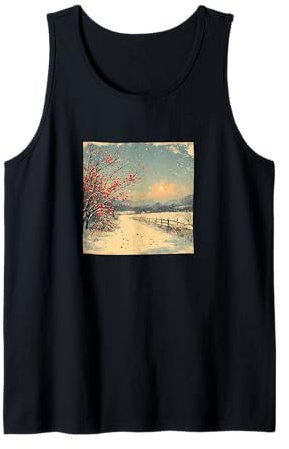 Grafica vintage paesaggio prato innevato Canotta