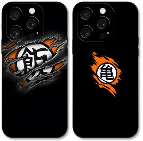 Eouine 2 Pack Phone Case For iPhone 12 mini 5.4 inch, Anime Japanese Manga Cartoon Manga Pattern Shockproof Soft Aesthetics Design Full lens Protection Cover for Children Boy Girl, Black