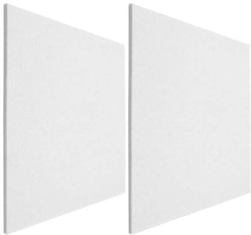 2 Stück Schallschutzpaneele 30x30x0,9cm für Wand und Decke | Felt Ausführung, Glatte Rückseite, Zuschneidbar, für Musikraum, Studio oder Büro, Weiß