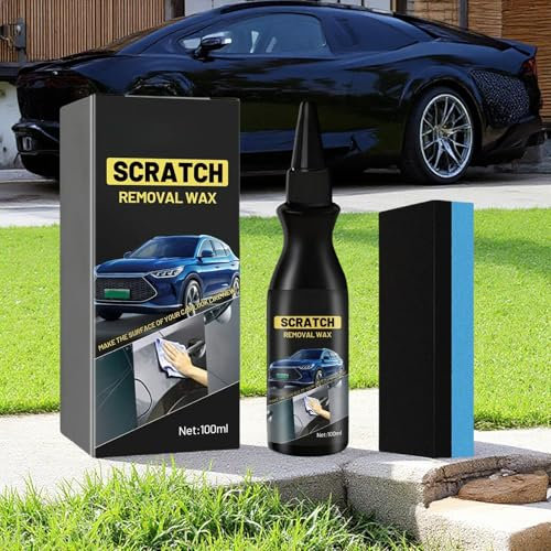 Quick Car Scratch Remover wax, 2025 Scratch Remover Kit for Cars, Removes Shallow layer Car Scratch, Scratch Remover Kit with Sponge for Vehicles 100ML