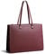 David Jones - Handtasche Einkaufstasche Damen - große Größe Schultertasche für Schule Arbeit - Henkeltasche Kunstleder Shopper mit langem Henkel - Laptoptasche - Burgunderrot