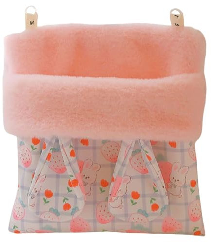 TIANQUXNGI Samt Schlafsack Hängen Käfig Bett Weiche Haustier Hängematte Plüsch Schlaf Tier Bett für Hamster und Eichhörnchen