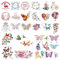 Pilikoll 24 Pcs Butterfly Theme Iron on Transfers for Clothing Colorful Butterfly Iron on Decals Butterfly DIY Iron On Stickers Butterfly Heat Transfer Patches for Clothing T-Shirt Uniform DIY Fabric