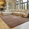 SIMPEX Teppich Wohnzimmer Braun 160x220 cm Kurzflor Teppich Waschbar, weich & rutschfest, modern einfarbiges Design für Wohnzimmer, Küche Schlafzimmer, & Kinderzimmer