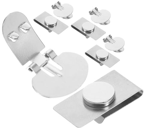 Magnetischer Krawattenhalter 4 Paare aus Edelstahl für Herren im Büro | Unsichtbare Fixierung, Stoffschonender Halt, Silberfarbenes Design, Praktisch für Pendeln und Reisen