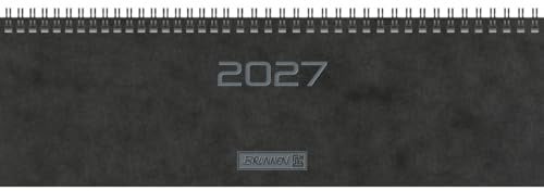 BRUNNEN Querterminbuch Mod. 777 2027 | 326×102 mm, Karton, schwarz
