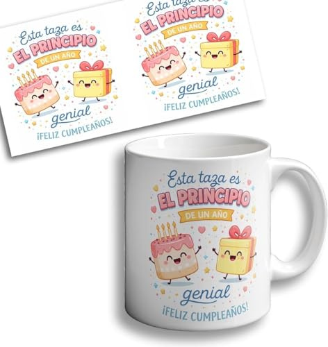 Taza regalo original cumpleaños | Regalos Desayuno feliz | Esta taza es el principio de un año genial