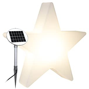 8 seasons design Shining Star Merry Christmas Solar LED Weihnachtsstern Ø 60 cm (Weiß), inkl. Solarmodul und LED-Leuchtmittel, beleuchteter Stern mit geprägtem Weihnachtsmotiv, Solarleuchte