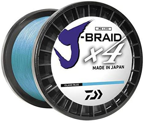 Daiwa Unisex-Erwachsene J-Braid x4 Geflochtene Schnur, Blau (Island Blue), 40 lb