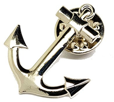 Anstecknadel / Anstecknadel aus Metall mit Anker-Motiv, Marineblau