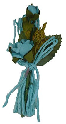 1 boutonnière bouquet fleur turquoise n°2 - hauteur: 7.5 cm.. collé sur broche. Création artisanale. Accessoire mariage homme. Bijoux mariage homme