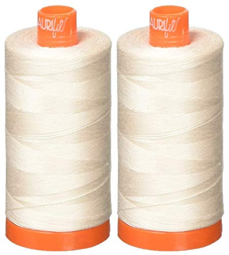 2-Pack - Aurifil 50WT - Oyster (2405) Solid - Mako Cotton Thread - 1422 Yards Each