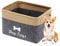 Geyecete Dog Toys Box Storage Bins Basket-Pet Toy and Accessory Storage Bin,Foldable felt Organizer Storage Basket for Pet Toys,Blankets-Gray/Khaki