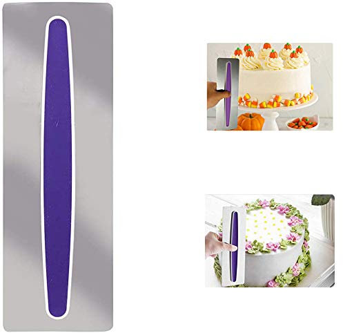 YFOX Grattoir à gâteau lisse, peigne de décoration en acier inoxydable, grattoir à gâteau, grattoir à crème, moule à pâtisserie, outil de bricolage, outil de décoration de pâtisserie, mousse et crème