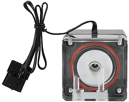 Lazmin PC Water Cooling Integrated Mute Water Pump, DIY Water Cooling System Water Pump G1/4 Thread Support PWM Intelligent Control Speed