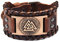 Thajaling Leder-Armband mit Aufschrift God All-Father Odin Valknut, Vintage-Stil, für Cosplay, Halloween, Braun, Leder
