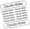 INDIGOS UG - Namensaufkleber Kinder Schule - 54 Namensschilder selbstklebend Mini - weiß - 40x6mm - Aufkleber selbst gestalten - personalisiert mit Wunschtext - für Kindergarten, Sport