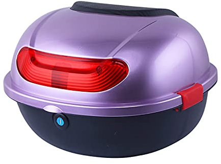 ASDQWER Bauletto per Moto Universale, Touring del Motociclo Top Box, Tour Motorcycle Tour Box Box Baule Deposito Bagagli Top Blocco Portaoggetti, Robusto E Facile da Installare,Viola,L