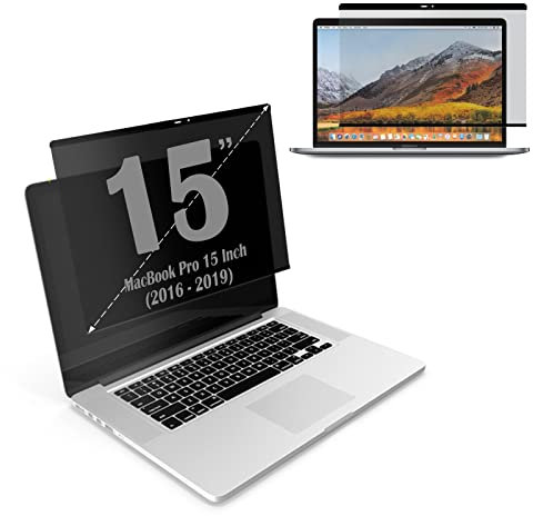 Ytaland Filtro de Pantalla de privacidad magnético para MacBook Pro 15 (2016, 2017, 2018, 2019), Protector de Pantalla de privacidad Anti-luz Azul, para MacBook Pro 15