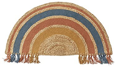 VERTBAUDET Jute-Teppich, Regenbogen, Wild Sahara, blau/mehrfarbig, TU