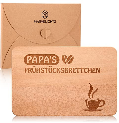 Papa Frühstücksbrettchen aus Holz,Frühstücksbrett mit Gravur als Geschenk, Buchenholz - Abgerundete Ecken,Geschenkidee ideal zum Geburtstag oder zu Weihnachten