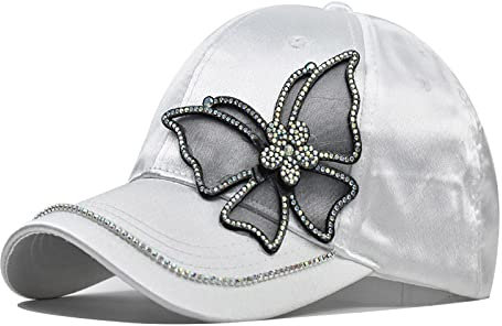 Baseball Cap Damen Basecap Kappe Herren Unisex Mütze Hut Baseballkappe Neue Für Frauen Mit Schmetterling Strass Schwarz Weiß Rosa Baumwolle Verstellbare Hysteresenkappen Verstellbare