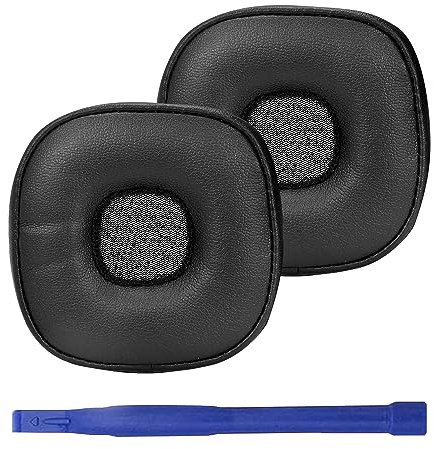 Adhiper Major IV Coussinets de rechange pour casque sans fil Marshall Major IV en cuir protéiné souple et mousse à mémoire de forme (noir)