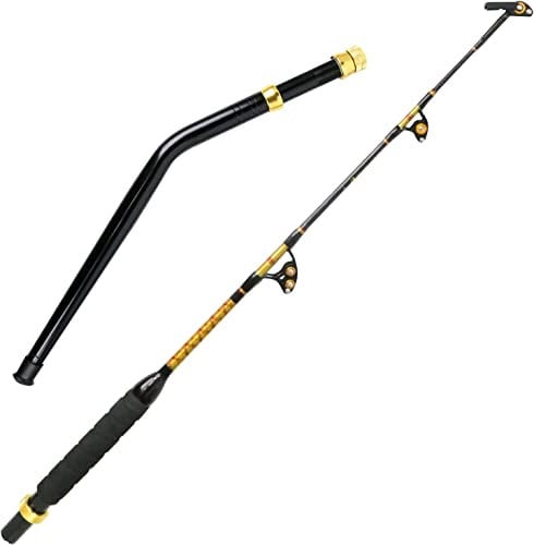 BETTER LEADER Bent But Angelruten Salzwasser, Tiefsee-Angelrute mit Drehspitze für Offshore- und Großwildangeln (22,7–36,3 kg)