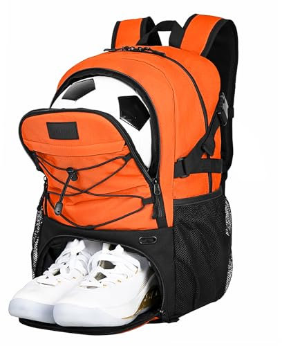 Goloni Fußball-Rucksack, Basketball-Rucksack mit Ballfach und Schuhfach, Rucksack für Basketball, Fußball