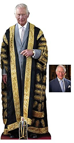 King Charles III Gold Robe Coronation Lifesize Cardboard Cutout/Standee/Standup includes mini cutout and 8x10 photo
