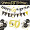 22 Pcs 50th Birthday Decorations, Black Gold 50th Birthday Banners 12 Inches 50th Birthday Balloons for Women and Men 50th Party Decorations