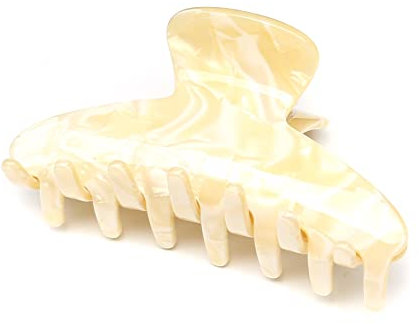 QinGoo Creme Mittelgroß Acetat Haarklammer Klauen Haarspange Haarschmuck Elegant Haar-Accessoire für Medium Dick Mittel Haar 1 stück(8.5 * 4.5cm, Cream)