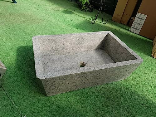 Lavabo de hormigón revestido con efecto granito, medidas 80 x 44 x 18 cm