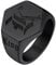 Supcare Herren Ring Schwarz Sechseckig personalisierter Ring mit Namen Text Damen Siegelring Bandring Gravur Memorial Souvenir Fingerring Modeschmuck Accessoire für Muttertag Vatertag