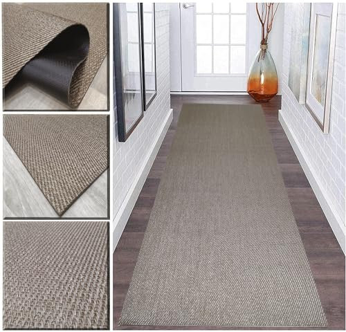 Tadi & Imperio1979 - Alfombra Vinilica Rectangular Marron-dorado 70 x 300 cm - Lavable - Antideslizante - Impermeable - Resistente a las Manchas - Ideal para Pasillo, Cocina, Salón y Exterior