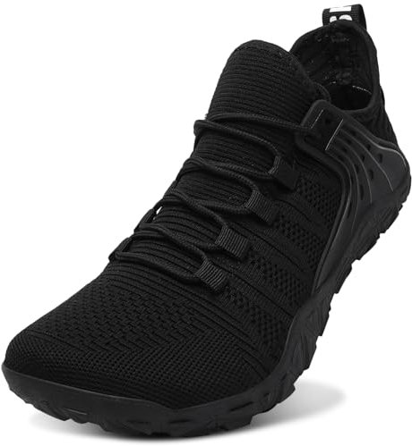 Hommes Barefoot Chaussures Pieds Nus Minimalistes Marche Légère Large Sneakers,Noir,42 EU