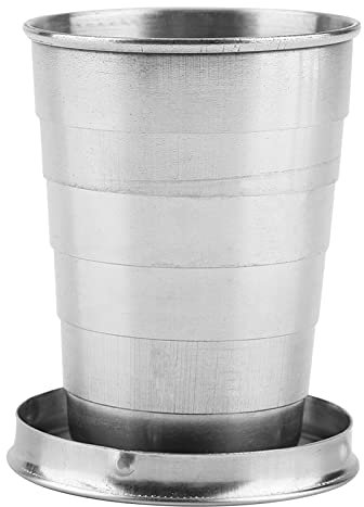 WGFOIP Tasse Pliable en Acier Inoxydable, Tasse de Voyage Mug à Café Portable pour Le Camping, La Randonnée (Gobelet à six sections 60 ml)