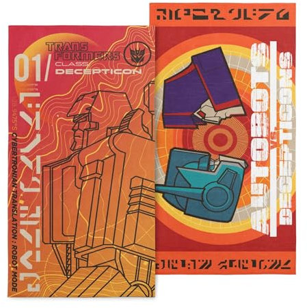 NORTHWEST Transformers Strandtuch, 2er-Pack, weich, saugfähig & schnell trocknend, sandfrei, übergroße Poolhandtücher, Klasse Decept Solar Punk B Design, 76,2 x 152,4 cm
